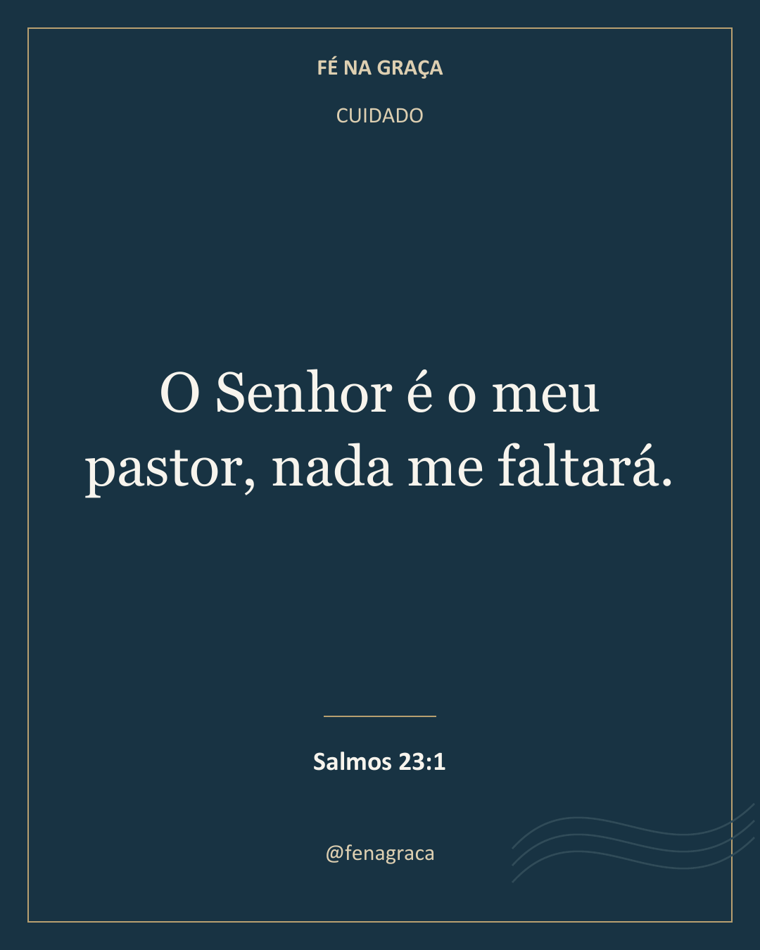 Um dos 12 Cartões de Fé, com um versículo do Salmo 23.